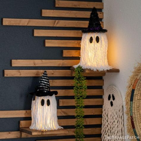 Stairs Painted, Painting Stairs, Painted Staircase, Dollar Tree Halloween Decor, Navage Patch, Gnome Crafts, Cheap Diy Halloween Decorations, Cheap Halloween Decorations, Ghost Crafts