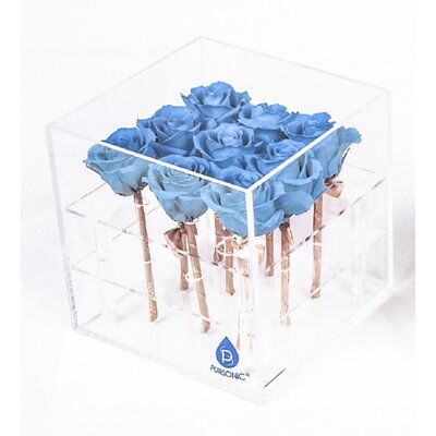 Perfect alternative to Artificial & dried flowers for DIY Arrangements, Crafts, Decorations, & Home decor. Ideal for Anniversary's, Holiday's, Wedding's, Birthday's and Party's. Great gift for Loved ones. | Pursonic Roses Floral Arrangement in Pot Preserved in Blue, Size 8.0 H x 9.0 W x 9.0 D in | Wayfair Quinceanera Centerpiece, Quinceanera Winter Wonderland, Quince Blue, Wedding Jobs, Quinceanera Accessories, Baby Blue Weddings, Blue Centerpieces, Tinsel Christmas Tree, Quince Decorations