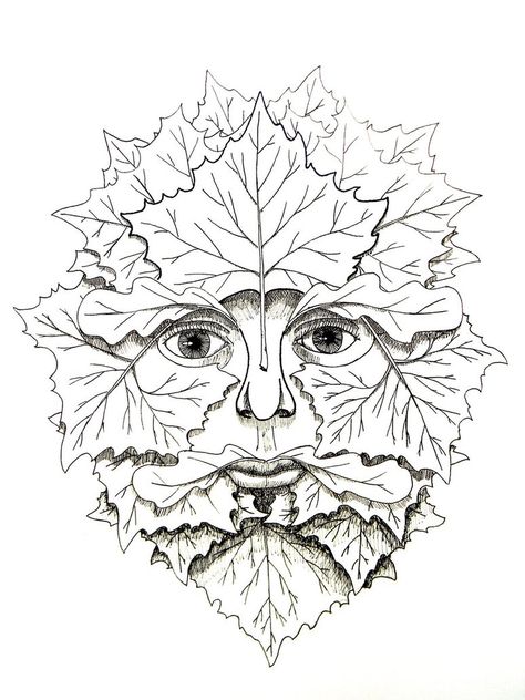 iColor "Gardens" (774×1032) Guiseppe Arcimboldo, Sycamore Trees, Man Faces, Wood Burning Patterns Stencil, Face Stencils, Wood Spirit, Drawing Stencils, Wood Carving Designs, Wood Burning Patterns