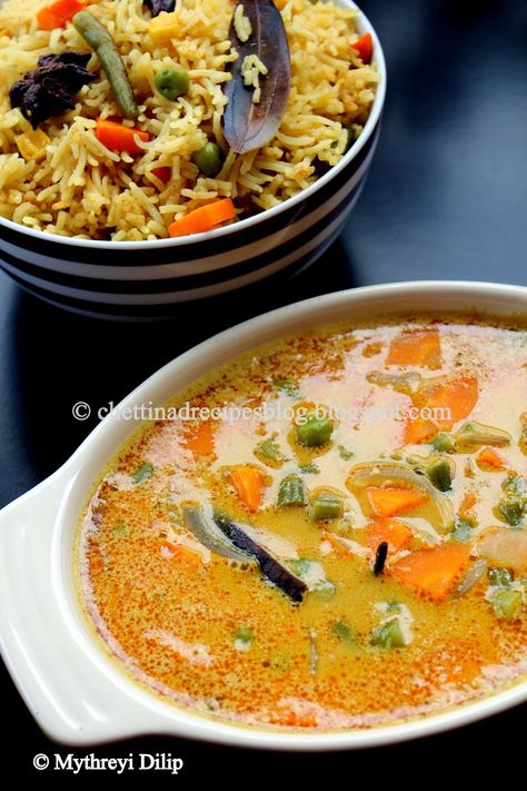 Chettinad Vegetable Kurma Recipe / Kaikari Kurma - Chettinad Recipes Chettinad Recipes, Indian Gravy Recipe, Vegetable Kurma, Kurma Recipe, Eat Happy, Party Dishes, Tasty Vegetarian Recipes, South Indian Food, Gravy Recipes