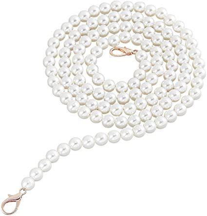 Amazon.com: PH PandaHall 2 pcs 49 Inch 10mm ABS Plastic Imitation Pearl Bead Handle Short Bag Chain Strap Replacement Bag Chain with Lobster Clasps for Handbag Purse Wallet Clutch Crafts Making, Antique White Bead Purse, Chains Accessories, Diy Clutch, How To Make Purses, Diy Bags Purses, Pearl Bag, Transparent Bag, Handbag Handles, Bag Chain