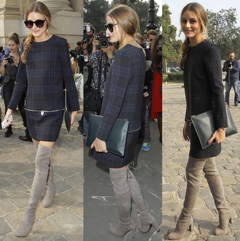 Who Looks Best in Stuart Weitzman "Highland" Over the Knee Boots? Stuart Weitzman Over The Knee Boots, Stuart Weitzman Highland Boots Outfit, Stuart Weitzman Boots Outfit, Stuart Weitzman Highland, Stuart Weitzman Boots, Olivia Palermo, Glamour Fashion, Thigh High Boots, Palermo