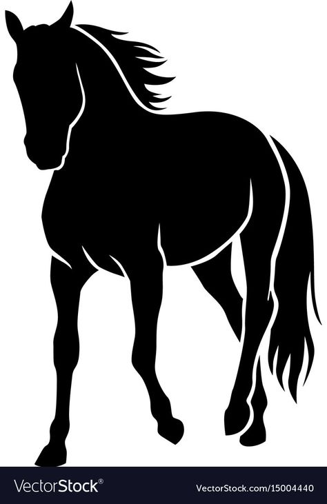 Horse silhouette Royalty Free Vector Image - VectorStock Horse Shilloutte, Horse Sillhoute, Silloettes Art, Horse Silhouette Painting, Horse Silhouette Printable, Silhouette Horse, Horse Vector, Horse Stencil, Horse Quilt