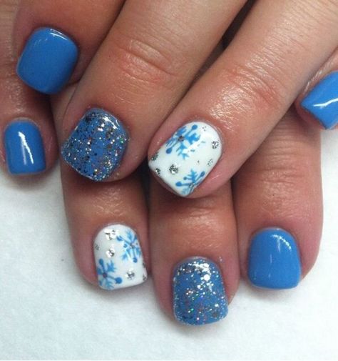 75+ Stunning Winter Nail Art Designs for the Christmas Holidays | HubPages January Dipped Nails, Cute January Nails Short, Gel Nail Designs January, January Fingernails, Kids Winter Nail Designs, Short Blue Christmas Nails, Sns Nails Designs Winter, January Short Nail Ideas, Gel Nails Square Winter