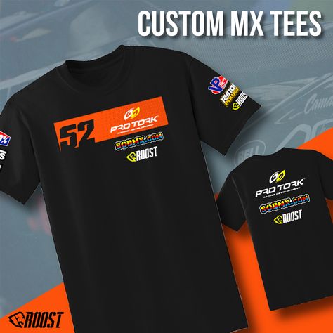 Custom Motocross T-Shirts - 5.5-ounce, 50 cotton/50 poly DryBlend moisture-wicking Tees for those HOT SUMMER DAYS! add your Name & Number on the back too! Great for events or special races! Support your riders! #mxtee #dirtbikeriders #brapp #customtees #motocross #supercross #dirtbikes Racing Clothes, Motocross Shirts, T-shirt Print Design, Shirt Print Design, Racing Team, Custom Tees, Tee Design, Motocross, Hot Summer