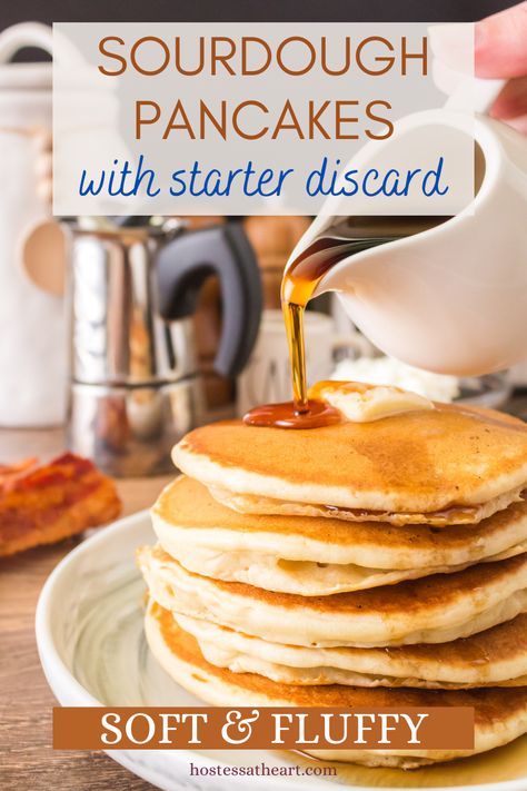 Use your sourdough discard to make this amazingly delicious, light, fluffy, soft sourdough pancakes recipe. Sourdough Discard Pancakes, Sourdough Pancakes Recipe, Best Pancakes, Discard Recipe, Sourdough Starter Discard Recipe, Sourdough Pancakes, Crepes And Waffles, Homemade Sourdough Bread, Homemade Sourdough