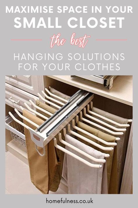 Say goodbye to closet chaos and hello to an organised wardrobe! Unlock the potential of your closet space with these pro tips for maximising storage. Discover the best hanging solutions for clothes and elevate your closet organisation. #maximiseClosetSpace #Closetorganisation #WardrobeStorage Shallow Wardrobe Solutions, Maximize Hanging Closet Space, Maximise Wardrobe Space, Organised Wardrobe, Low Wardrobe, Hanging Clothes Storage, Cheap Wardrobes, Closet Organisation, Maximize Closet Space