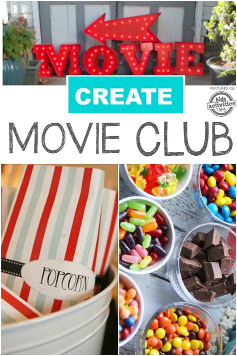 Bring the fun of movies and friendship into your home by creating your own movie club! Click now! Movie Club Ideas, Backyard Fun For Kids, Backyard Movie Theaters, Movie Night For Kids, Super Mama, Friday Movie, Kids Movie, Fun Mom, Backyard Movie Nights