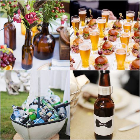 If you are an enthusiast for ice-cold beer, there a few chic ways to work this hoppy beverage into your special day. From vintage touches to your very own home brew display, here are 15 ways to serve up beer at your wedding. Beer At Wedding, Beer At Wedding Receptions, How To Keep Beer Cold At Wedding, Beer For Wedding, Beer Holder Wedding, Cold Wedding, Beer Serving, Beer Wedding, Ice Cold Beer