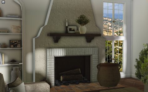 mediterranean realistic aesthetic simple organic plant modern living room Bloxburg Mediterranean Living Room, Bloxburg Mediterranean House, Bloxburg Mediterranean, Bloxburg Nyc, Bloxburg Towns, Big Houses Exterior, Living Room Bloxburg, Room Bloxburg, Bloxburg Interior