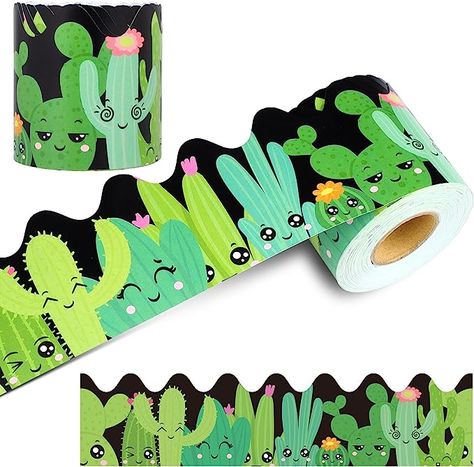 Adorable cactus bulletin board border for classroom. #cuteclassroom #funclassroom #backtoschool Cactus Bulletin Board, Whiteboard Classroom, Wall Bulletin Board, Paper Borders, School Decoration, Bulletin Board Borders, Borders For Paper, School Decorations, Whiteboard