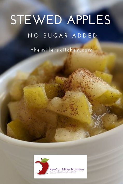 Stewed Apples No Sugar Added - Healthy Dessert French Toast Bagel Recipe, Apple Recipes No Sugar, Stewed Apples Recipe, Stewed Apples, Dietitian Recipes, Stewed Fruit, Apple Recipes Healthy, Kidney Friendly Foods, Apple Recipe