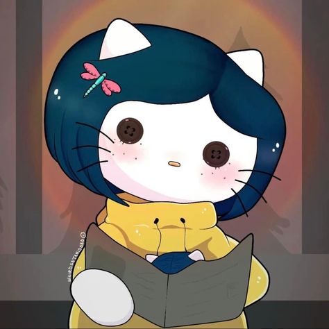 Coraline Art, Art Pfp, Coraline Doll, Coraline, Dia De Muertos, Digital Artwork, Sonic The Hedgehog, Hello Kitty, Kitty