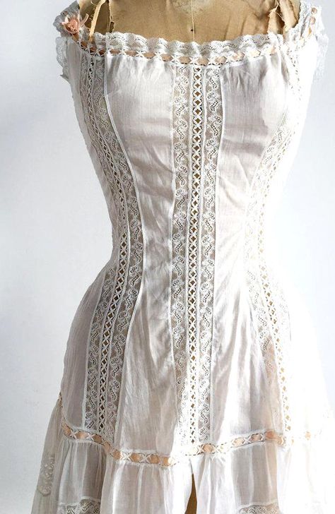 Rare Edwardian Chemise with Legs - XSS  G O S S A M E R Hunger Games Dr, Edwardian Chemise, Edwardian Costumes, Historical Dress, Dress History, Edwardian Dress, Gibson Girl, Keep Out, Period Outfit