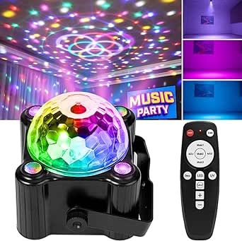 Laucnpty Disco Ball Party Lights Sound Activated Strobe DJ Stage Lighting for Indoor Room Outdoor Dance Floor Parties Birthday Rave Home Karaoke Halloween Christmas Wedding Show Bar Club Decorations Disco Ball Party, Disco Party Lights, Home Karaoke, Outdoor Dance Floors, Disco Ball Light, Dance Party Birthday, Dj Stage, Bachelorette Party Supplies, Ball Party