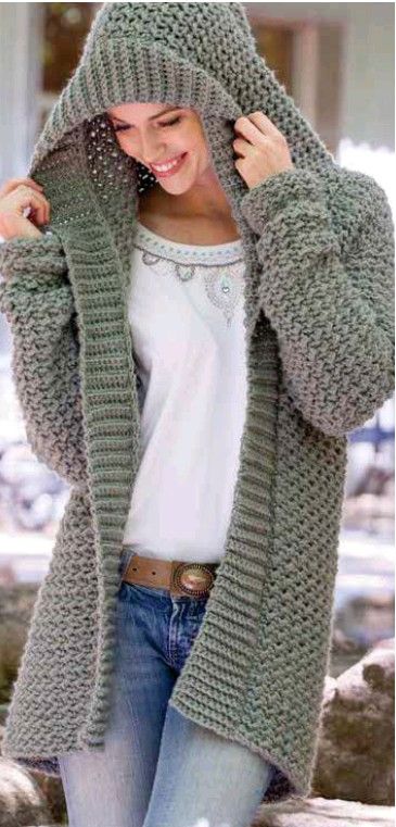 Crochet Sweater Pattern Women, Hooded Sweater Coat, Cardigan Au Crochet, Crochet Cardigan Pattern Free, Crochet Hoodie, Crochet Sweater Pattern Free, Womens Crochet Patterns, Pull Crochet, Hoodie Pattern