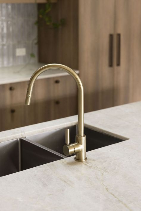 Astra Walker Taps, Stainless Steel Sink With Brass Tap, Brass Kitchen Tapware, Kitchen Brass Faucet, Gold Taps Kitchen, Brushed Brass Kitchen Tap, Brass Taps Bathroom, Gold Kitchen Tap, Gold Tapware Kitchen