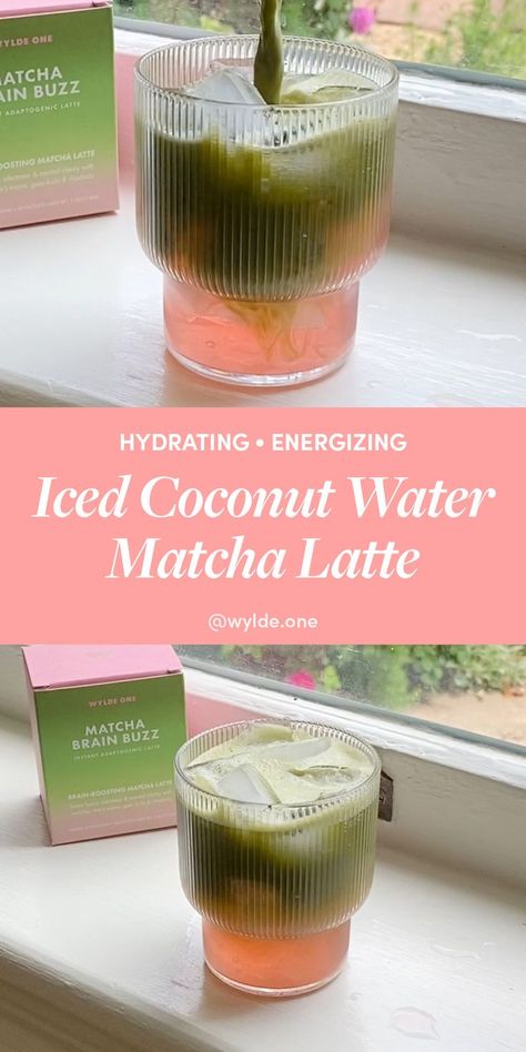 Matcha Pre Workout, Matcha Coconut Water, Spa Water Recipes, Matcha Water, Fresh Coconut Water, Matcha Coconut, Natural Energy Drinks, Matcha Drink, Fresh Coconut