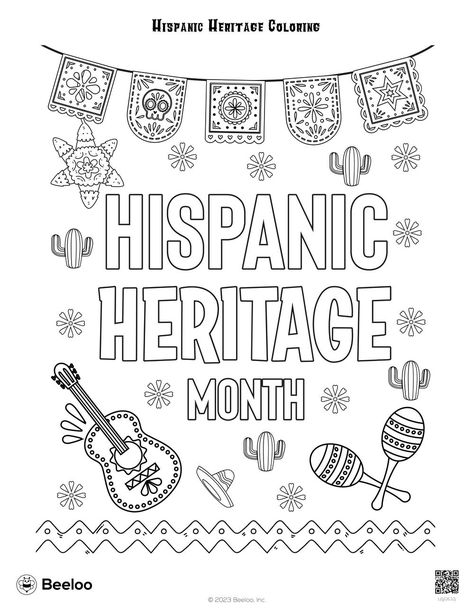 Hispanic Heritage Coloring • Beeloo Printable Hispanic Activities For Kids, Hispanic Heritage Month Coloring Sheets, Hispanic Heritage Month Free Printables, Hispanic Heritage Month Worksheets, Spanish Coloring Pages Free Printable, Hispanic Heritage Month Coloring Pages, Hispanic Heritage Month Preschool, Hispanic Heritage Month Crafts Preschool, Hispanic Heritage Month Art Projects