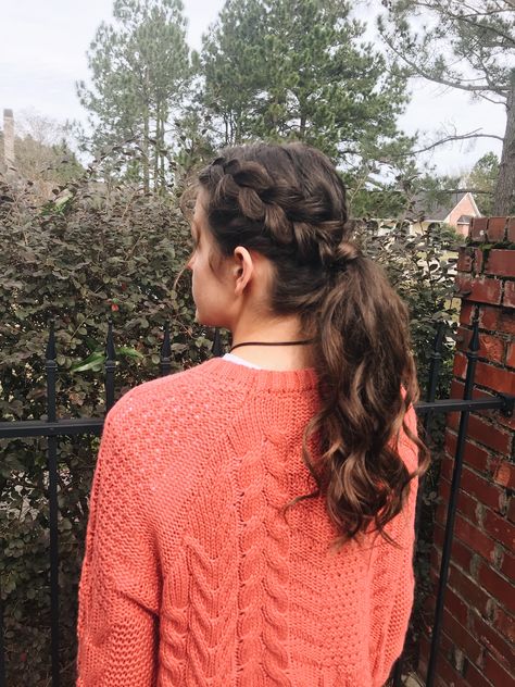 Two Braid Ponytail, Ponytail Brown Hair, Dutch Braid Pony, Braid Pony, Dutch Braid Ponytail, Braided Pony, Dance Hair, Braid Ponytail, Dance Hairstyles