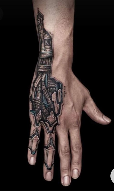 Lightsaber Tattoo, Biomechanical Tattoo Design, Robot Tattoo, Cyberpunk Tattoo, Mechanic Tattoo, Biomechanical Tattoo, Back Tattoos For Guys, Arte Robot, Cool Small Tattoos