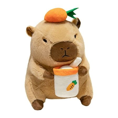 Rushawy Capybara Plush Toy Comfortable Kids Room Decor Collectible Cute Capybara Stuffed 30cm Carrot.Lifelike capybara doll with a cute shape,which is cute and lifelike.Capybara plush toy is made of plush, fully filled pp cotton, soft , and very comfortable to the touch.Capybara stuffed animal is the best bedtime company toy, kids can engage story time with this stuffed animal.Cute cartoon animal capybara doll is a great gift for family, friends, birthdays, housewarming celebrations and other parties.Capybara plush doll is great for living room, car, bedroom, sofa, office, home decoration.Capybara Plush Toy Plush Figure Toy Capybara. Cute Capybara Stuffed Animal Soft Toy decorative. Unique Capybara Toy Animal Doll Comfortable. Capybara Stuffed Toy car Home room decor. Bedroom Living Room C Capybara Plush, Cute Capybara, Car Bedroom, Cute Shape, Sofa Office, Soft Toy Animals, Animal Cute, Plush Toy Dolls, Doll Gift