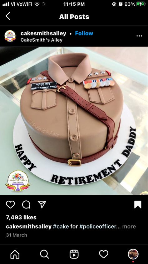 Cake For Retirement For Men, Police Cake Design, Retirement Cake Ideas For Men, Police Retirement Cake, Police Cakes, Cake Design For Men, Retirement Cake, Dad Birthday Cakes, Birthday Cake Topper Printable