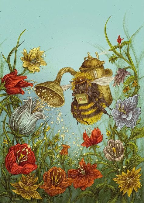 Steampunk Bee, Bee Artwork, I Love Bees, Vintage Bee, Arte Disney, Bee Art, Slow Stitching, Save The Bees, Paper Pattern