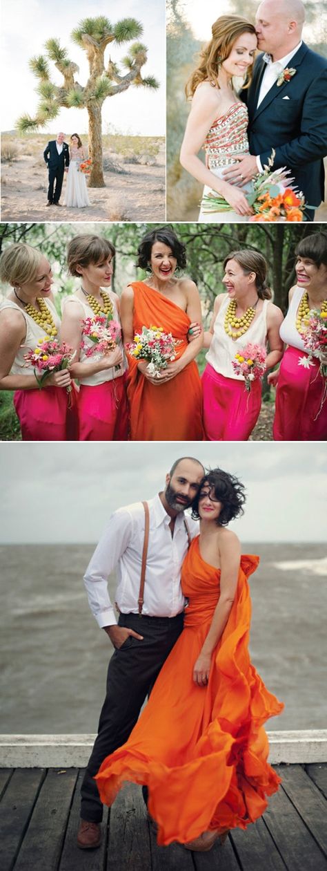 Orange dress outfit wedding