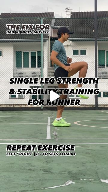 25K views · 1.6K likes | Zukhairi Ahmad on Instagram: "Single Leg Strength & Stability Training for Runner 

5 Single Leg Exercises to Improve Balance, Stability and Power for Runners.

Single leg squat (front, side, back, skate)
Single leg standing (high knee)
Single leg stand (superman pose)
Lunges + pulse 
Single leg power skip 

Single leg exercises a powerful way to build equal strength, improve coordination and balance, and reduce muscle imbalances.

Strengthening muscles, allowing them to absorb repetitive impact forces and Improving running economy - allowing you to run more efficiently with less wasted movements.

#runners #runnerworkout #strengthandconditioning #runningmotivation #runnersworld" Single Leg Exercises, Superman Pose, Single Leg Squat, Stability Training, Runners Workout, Leg Exercises, Leg Training, Muscle Imbalance, Improve Balance