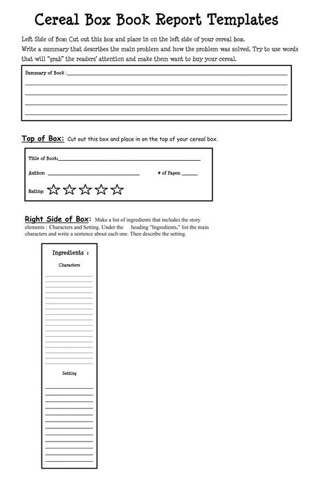 Cereal Box Book Report Template Free, Cereal Box Template Free Printable, Cereal Box Projects For School, Cereal Box Book Report Template, Cereal Box Project, Mailbox Template, Gift Box Template Printable, Christmas Gift Box Template, Cereal Box Book Report