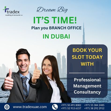 Setup Your Business in Dubai Setup Your Business in Dubai. Its Time Plan Your Branch Office in Dubai. Unlock endless business opportunities in one of the world's fastest-growing cities. Let Dubai be the gateway to your global success! Reach Out Today for a Professional Business Setup Contact us for more info: Our website: 🔗 https://www.tradexuae.com 📲 +971 50 491 8082 +971 55 384 2485 +971 52 913 6157 +971 58 292 2912 📧 info@tradeuae.com 🖇 Our LinkedIn profile: https://www.link... Fast Growing, Linkedin Profile, Business Opportunities, Dream Big, Dubai, Let It Be, How To Plan, Books