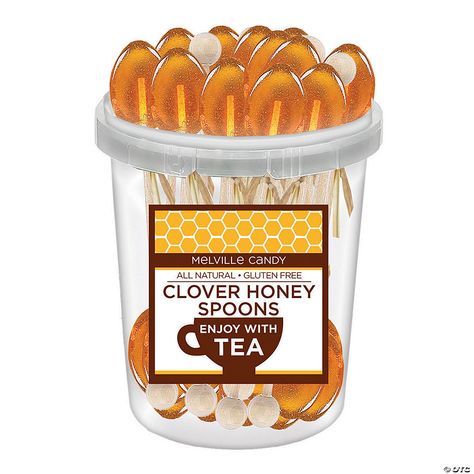 Our Clover Honey Spoon Small Bucket has 30 hard candy spoons made with real honey on wooden ball sticks. Perfect for flavoring any hot beverage; simply place ... Flavored Honey, Clover Honey, Tupelo Honey, Honey Candy, Honey Spoons, Real Honey, Candy Companies, Morning Tea, Ben And Jerrys Ice Cream