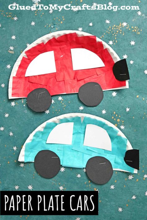 Paper Plate Cars - Super FAST Kid Craft Idea To Make Today! School Glue Crafts, Cars Craft, Preschool Transportation Crafts, Cars Preschool, Transportation Preschool Activities, Truck Crafts, Transportation Activities, Car Activities, Transportation Crafts