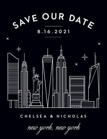 NYC Skyline Wedding Invitations by Basic Invite Nyc Invitations, Nyc Theme Party, New York Theme Party, Prom Invites, Graphic Wedding Invitations, Star Themed Wedding, Nyc Party, Gala Invitation, New York Party