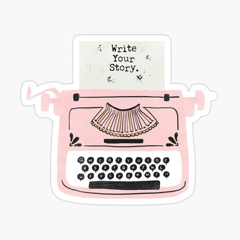 Typewriter Sticker, Kindle Stickers, Writing Inspiration Tips, Tech Aesthetic, Vintage Stickers, Goodnotes Stickers, Writer Inspiration, Instagram Editing, Laptop Wallpaper