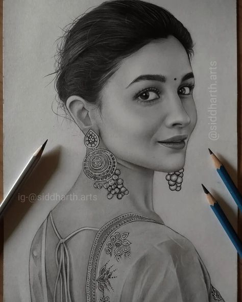 Sketches Of Actresses, Celebrity Portraits Drawing Sketch, Indian Celebrity Portraits Drawing, Indian Celebrity Drawings, Bramha Ji, Actress Sketch, Celebrity Sketches, Celebrity Art Drawings, Pencil Sketch Portrait