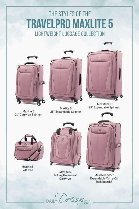 Luggage Size Guide, Travelpro Luggage, Stylish Luggage, Carry On Packing, Lightweight Luggage, Luggage Sizes, Travel Set, Travel Wardrobe, Packing Tips For Travel