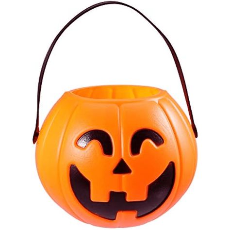 Faster shipping. Better service Halloween Plastic Pumpkins, Plastic Pumpkins Bucket, Pumpkin Pail, Trick Or Treat Pumpkin, Dulces Halloween, Treat Bucket, Pumpkin Bucket, Candy Bucket, Creepy Stuff