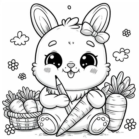 Cute rabbit coloring page #cute #cutedrawing #rabbit #kawaiiart #artwork #coloringpages #illustration#coloring #pages #printable #printablecoloringpages #kidscoloringpages #coloringbookskids Happy Coloring Pages, Rabbit Coloring, Wedding Coloring Pages, Mermaid Coloring Book, Rabbit Colors, Farm Animal Coloring Pages, Heart Coloring Pages, Dragon Coloring Page, Summer Coloring Pages