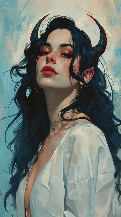 Ange Demon, 다크 판타지, Beautiful Dark Art, Character Design References, Character Portraits, Dark Fantasy Art, Portrait Art, Dark Art, Aesthetic Art