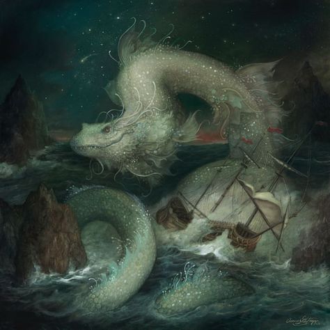 Annie Stegg, The Serpent Women In Mythology, Annie Stegg, Sea Serpent, Legends And Myths, Divine Nature, The Serpent, 다크 판타지, Sea Dragon, White Dragon