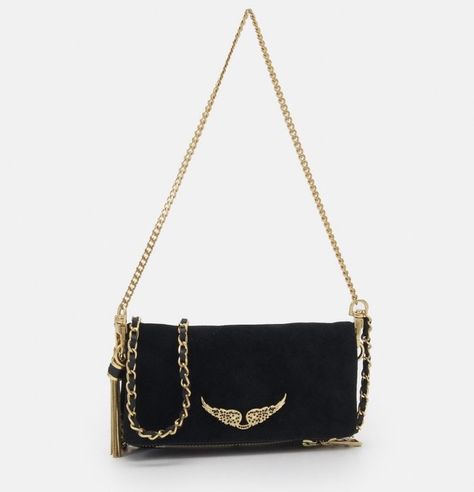 Gold Zadig Bag, Zadig And Voltaire Bag Gold, Handbag Essentials, Gold Bag, Fancy Bags, Virtual Stylist, Bags Aesthetic, Stockholm Fashion, Pretty Bags