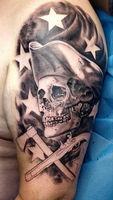 Patriot Tattoo, Medieval Tattoo Sleeve, Patriotic Sleeve Tattoos For Guys, 1776 Tattoos For Men, Patriotic Tattoos Sleeve, Shield Tattoo, Patriotic Tattoos, Army Tattoos, Medieval Tattoo