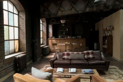 'Marvel's Daredevil' Season 3: Creating the Look of Daredevil's World | Marvel Daredevil Season 3, Daredevil Matt Murdock, Matt Murdock, Marvel Daredevil, Hells Kitchen, Loft Design, Exposed Brick, Season 3, Apartments For Rent