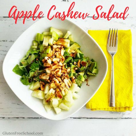 Green Apple Salad, Gluten Free Granola Recipe, Cashew Salad, Apple Salad Recipes, Healthy Fiber, Gluten Free Salads, Roasted Green Beans, Romaine Lettuce Salad, Vegan Salad Recipes