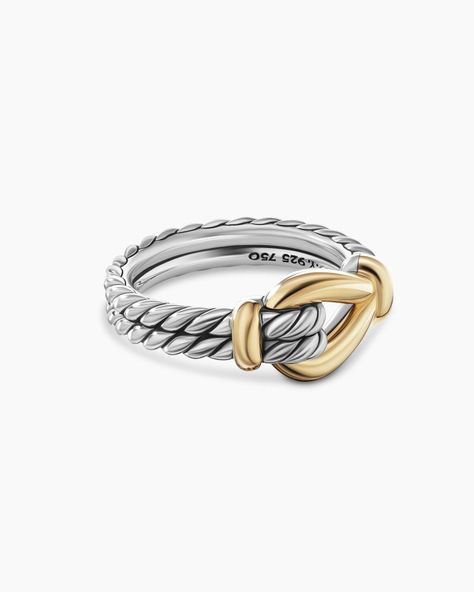 Thoroughbred Loop Ring in Sterling Silver with 18K Yellow Gold, 9mm David Yurman Ring, Designer Rings, David Yurman Jewelry, Jewelry Model, Thoroughbred, High Jewelry, David Yurman, How To Make Ornaments, Jewelry Pouch