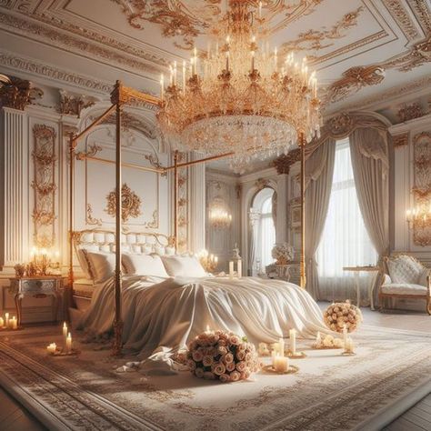 Anime Castle, Anime Rooms, Rococo Decor, Royal Bedroom, Fancy Bedroom, Luxury Mansions Interior, Princess Bedroom, Luxurious Life, Royal Aesthetic