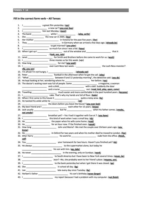 Grammar Work, Tenses Exercises, English Grammar Test, All Tenses, Tenses Grammar, Advanced Grammar, Tenses English, English Grammar Tenses, English Grammar Exercises