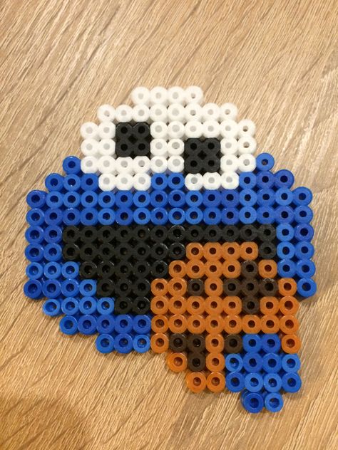 Perler - cookie monster Perler Bead Cartoon, Cookie Monster Perler Beads, Iron Beads Ideas Disney, Cookie Monster Pixel Art, Disney Melty Beads, Preppy Perler Bead Patterns, Cookie Perler Beads, Ghostface Perler Beads, Blue Perler Bead Patterns